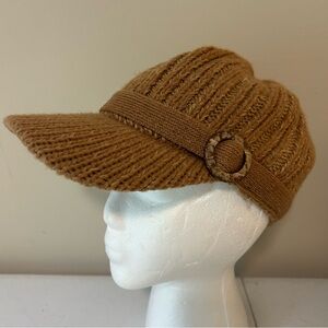 Scala Women’s Cozy Tan Newsboy Knit Cap Adjustable Mustard Yellow